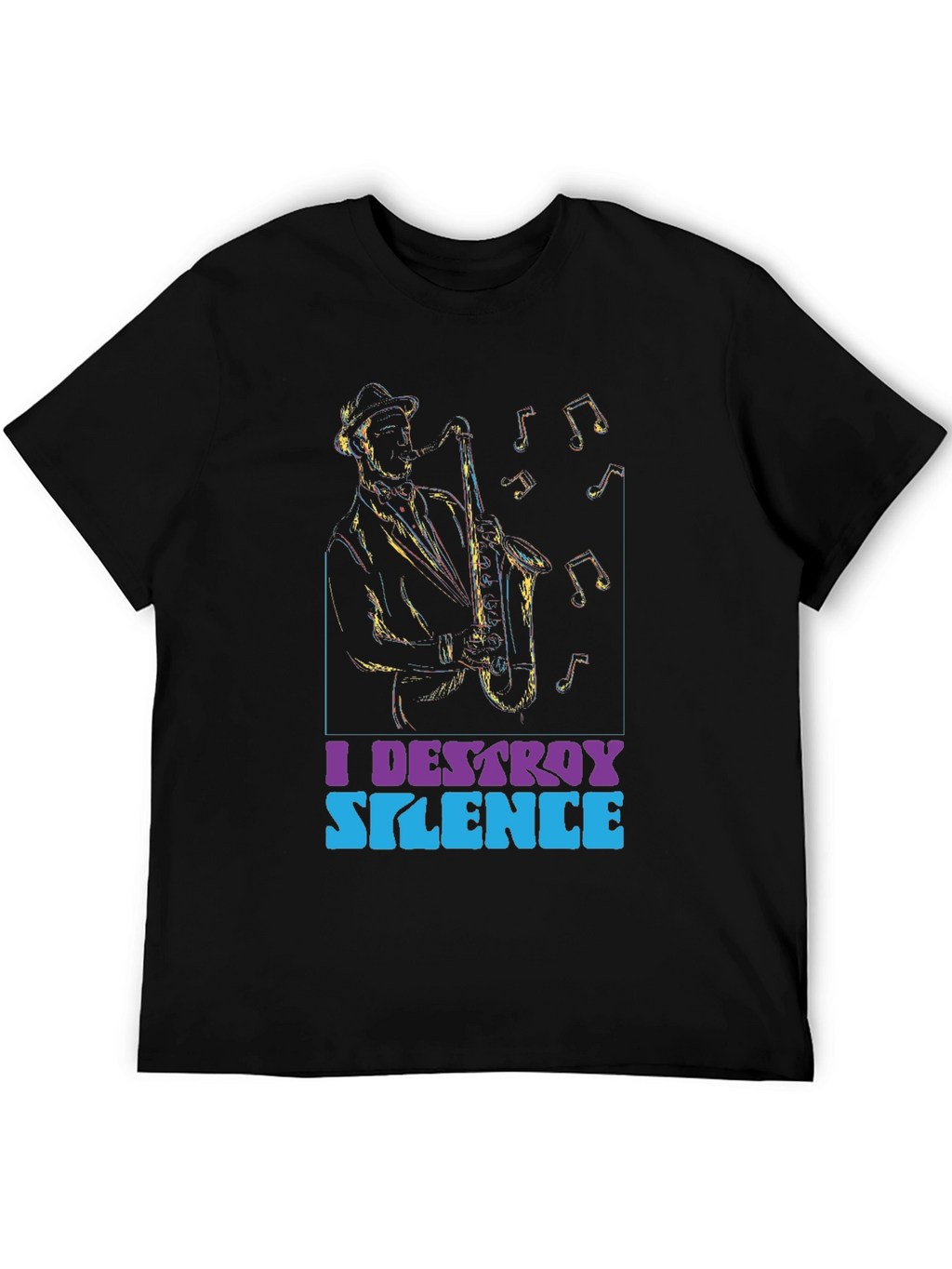 I Destroy Silence Saxophone Graphic Tee