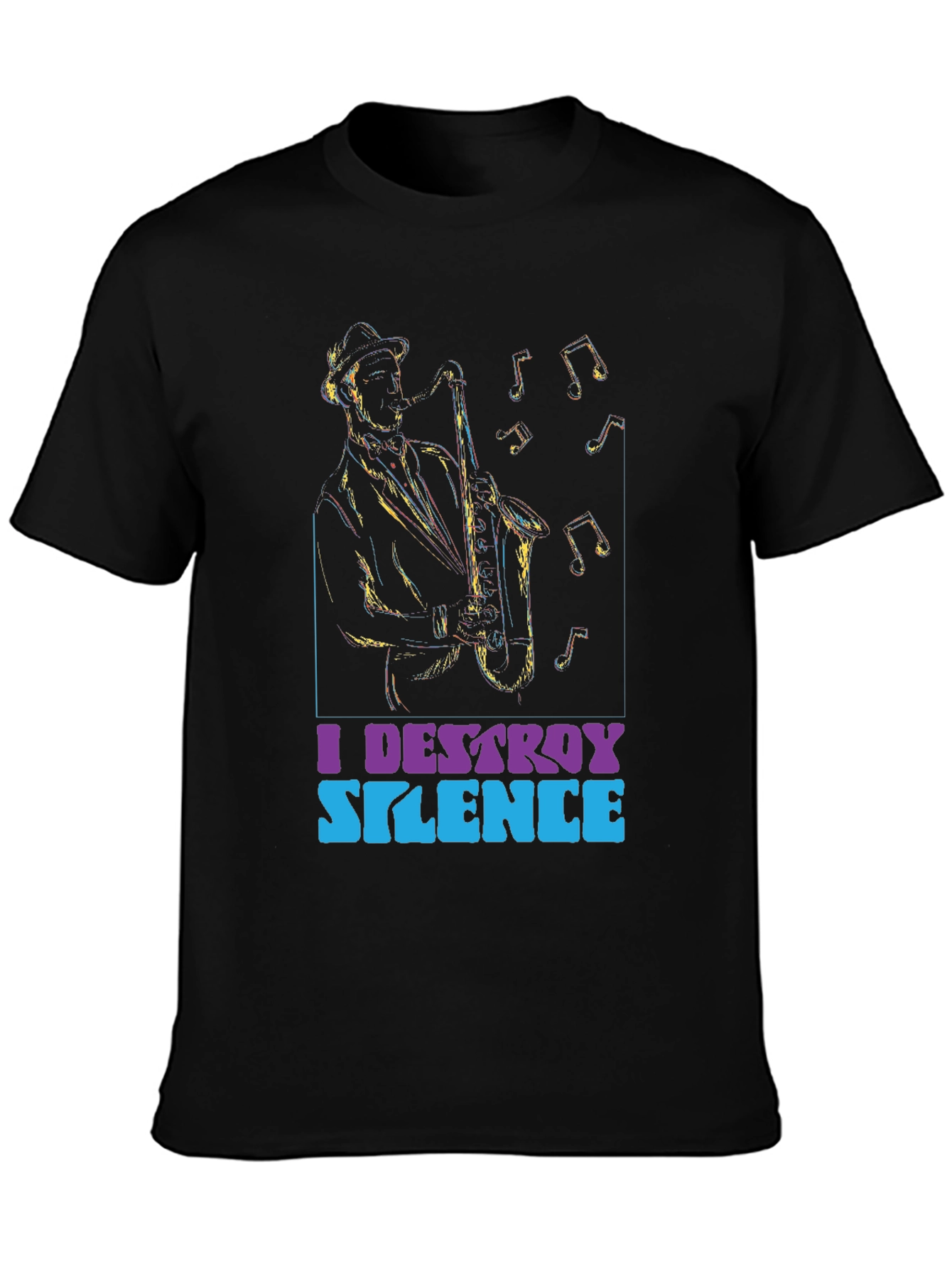 I Destroy Silence Saxophone Graphic Tee