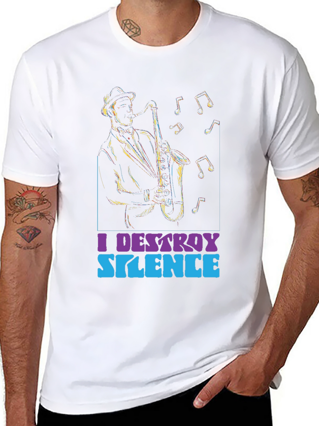 I Destroy Silence Saxophone Graphic Tee