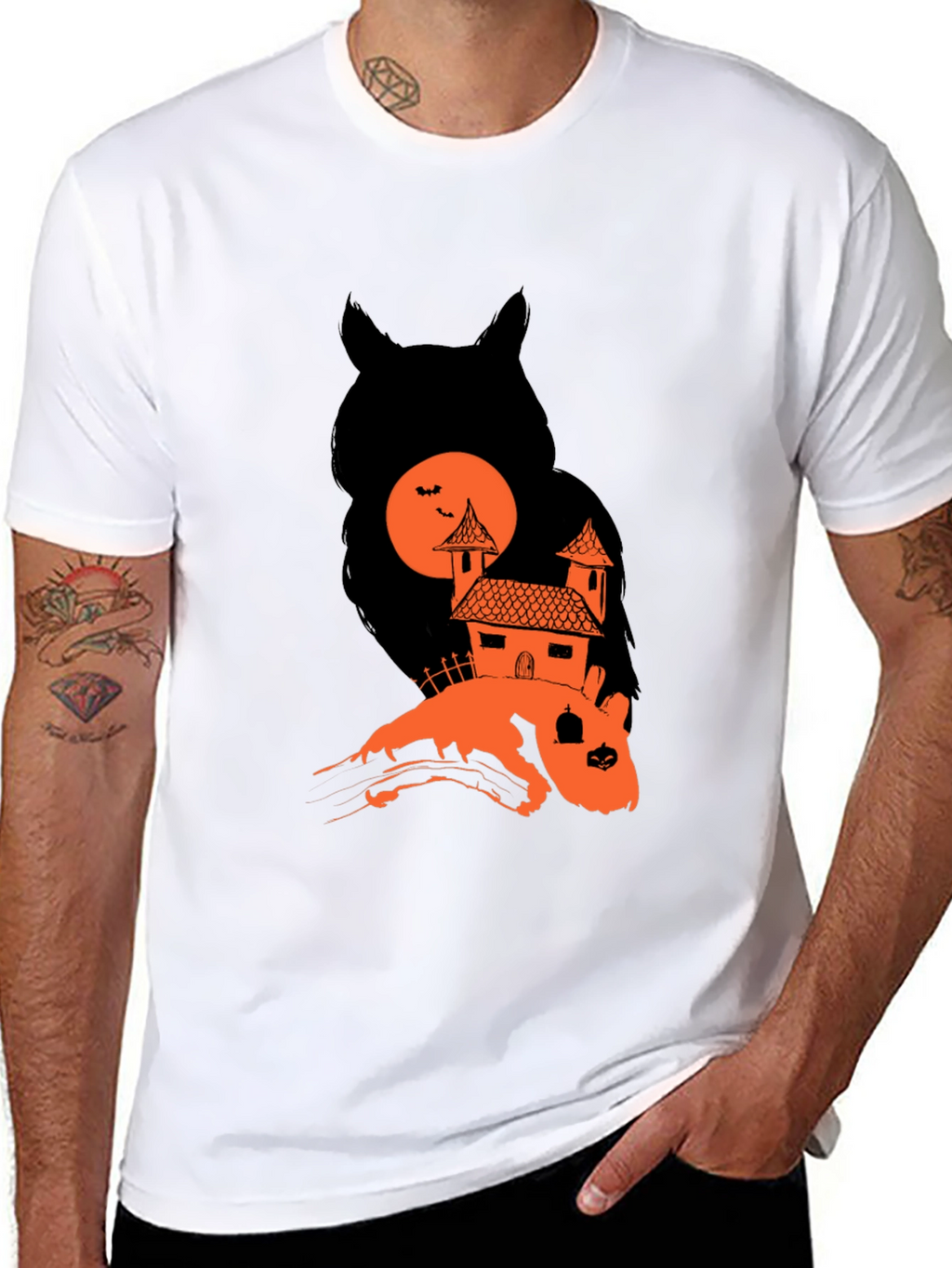 Spooky Owl House Halloween Graphic Tee