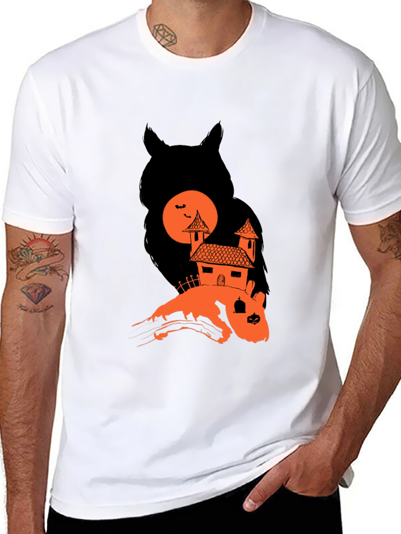 Spooky Owl House Halloween Graphic Tee
