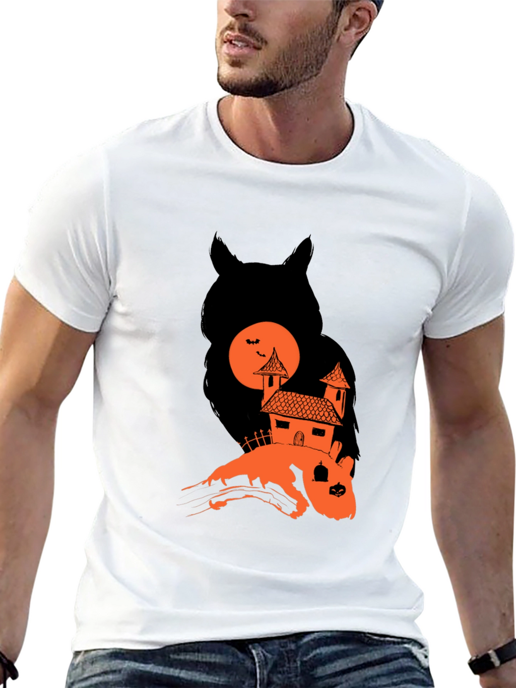 Spooky Owl House Halloween Graphic Tee