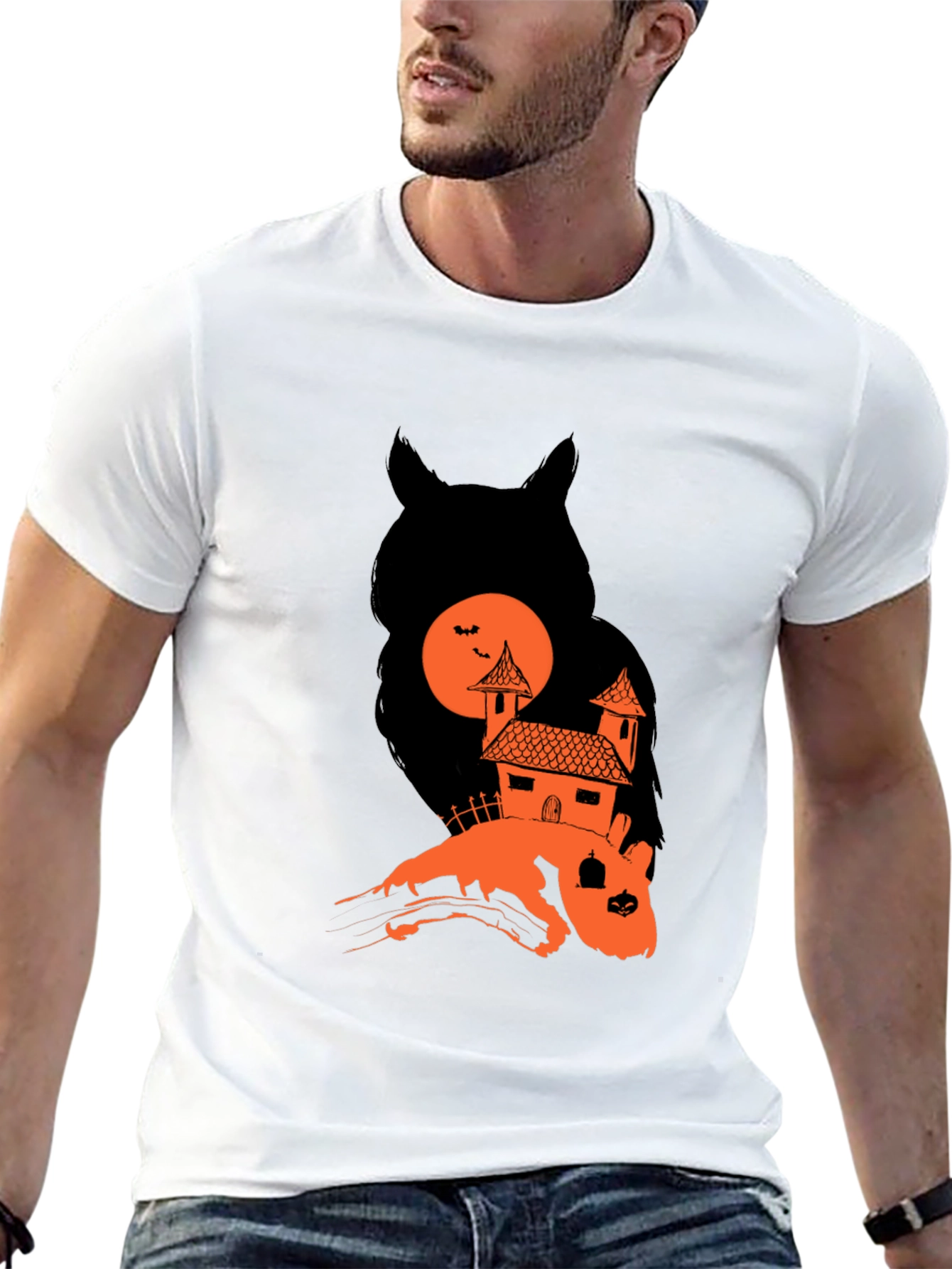 Spooky Owl House Halloween Graphic Tee