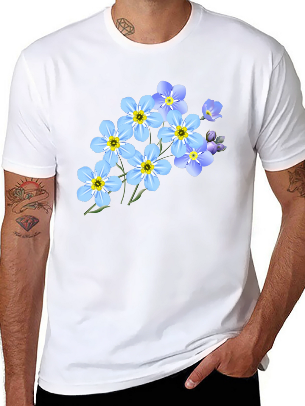 Floral Graphic Black T-Shirt