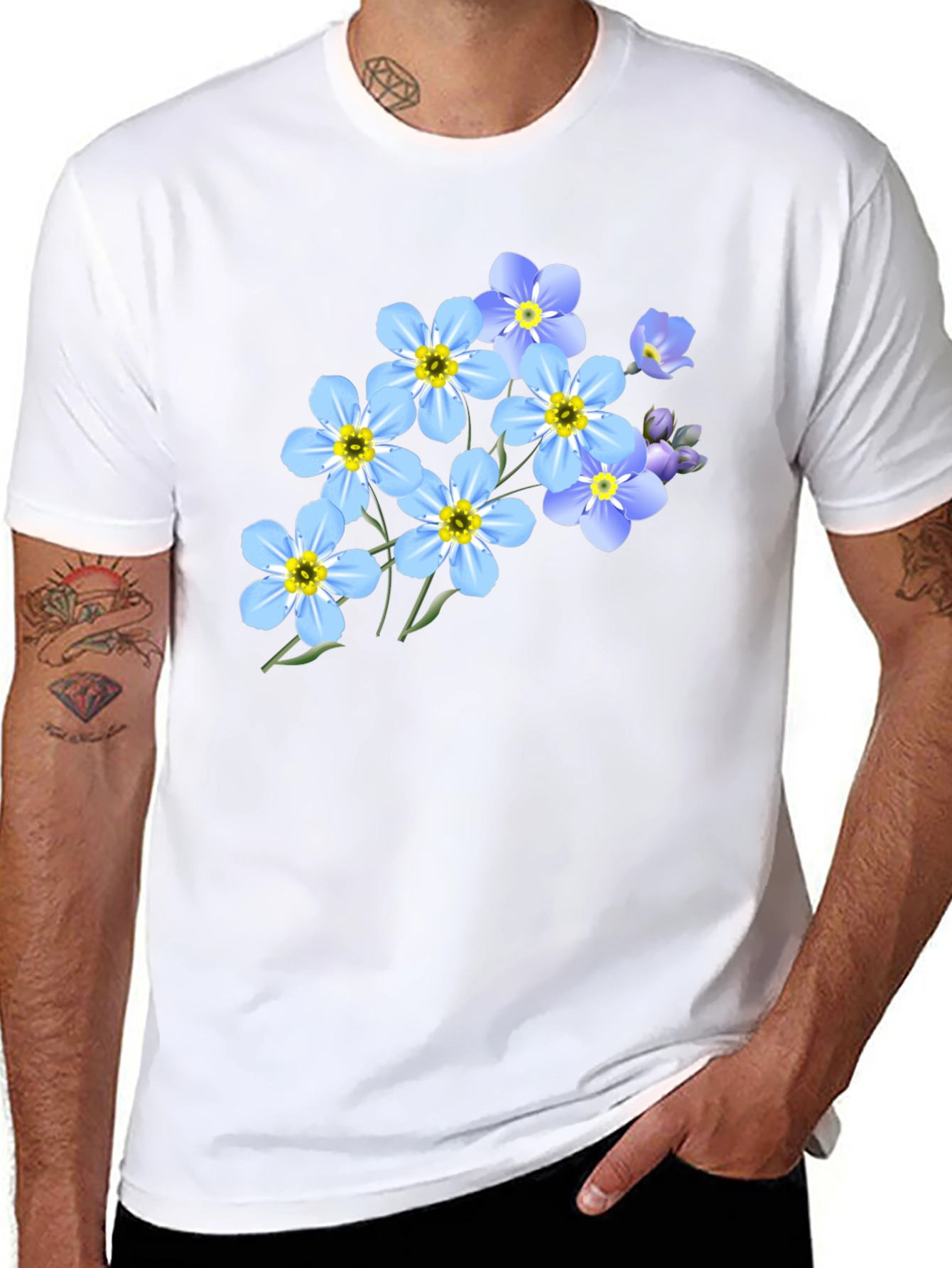 Floral Graphic Black T-Shirt