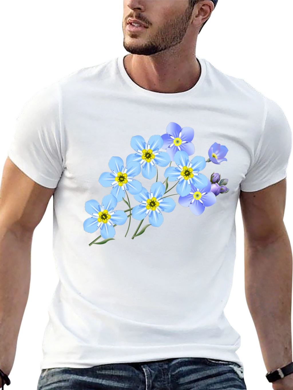 Floral Graphic Black T-Shirt