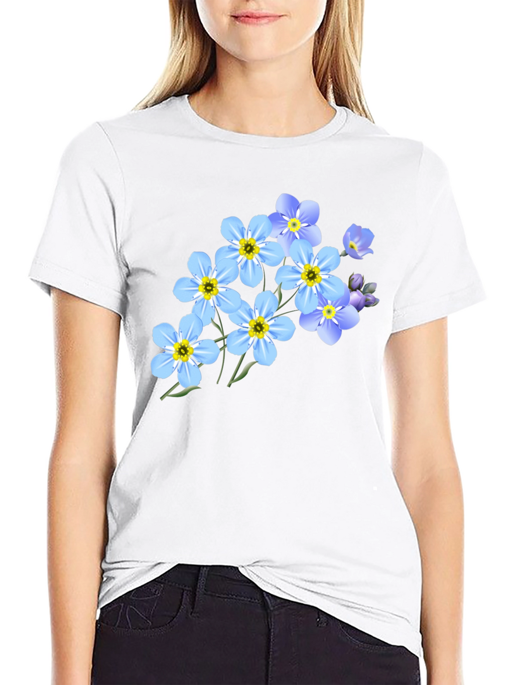 Floral Graphic Black T-Shirt