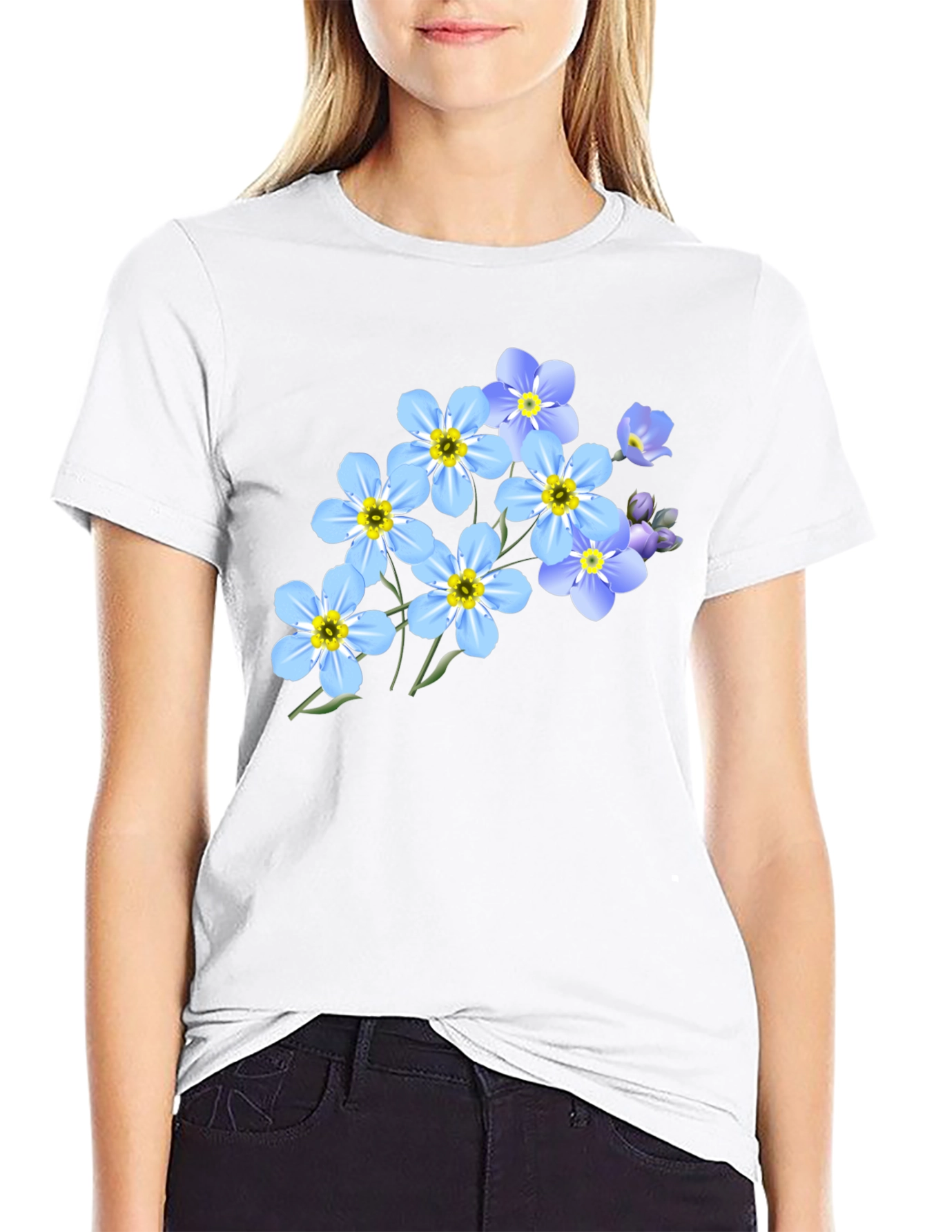Floral Graphic Black T-Shirt