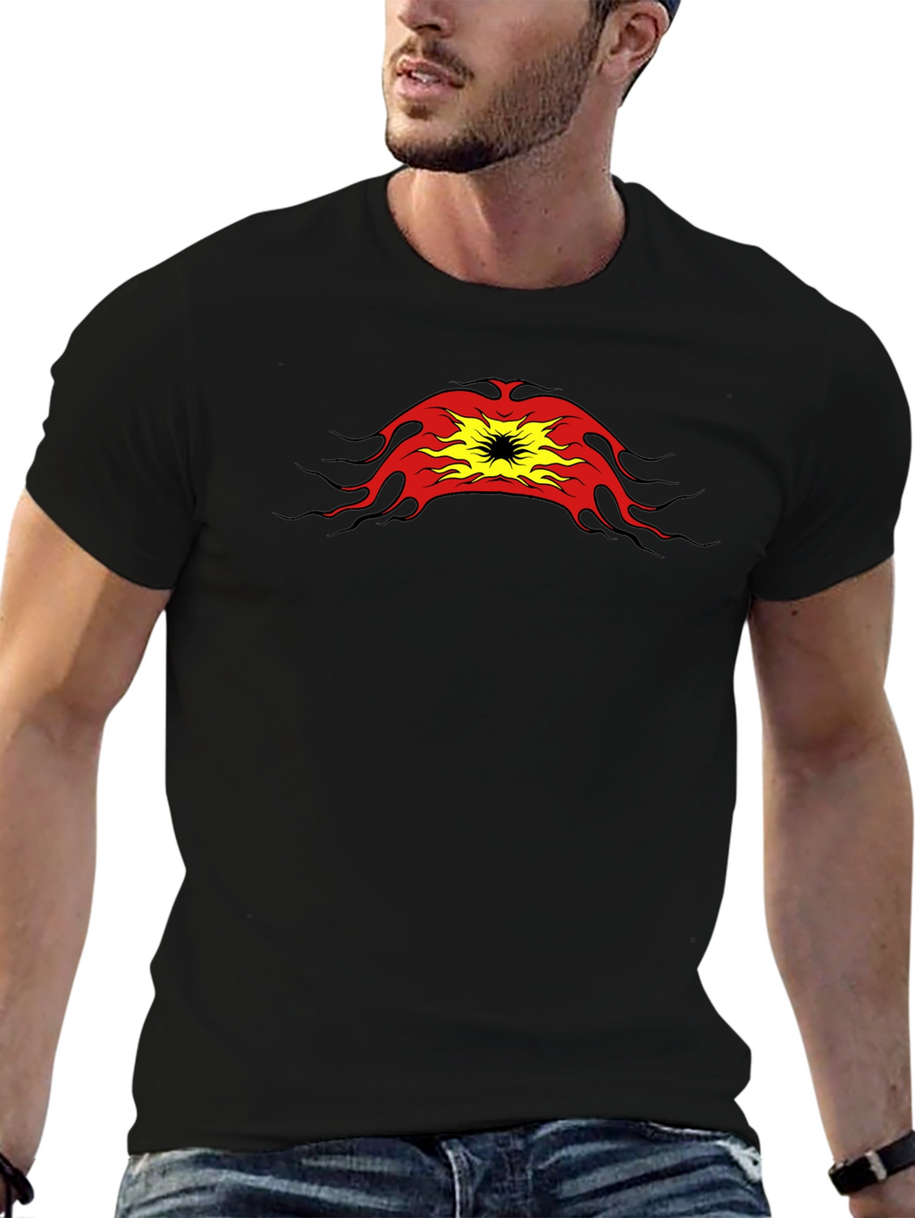 Flame Graphic Black T-Shirt - Bold & Stylish
