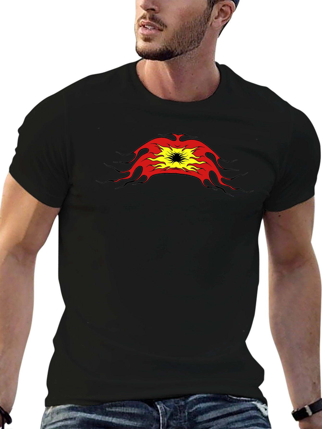 Flame Graphic Black T-Shirt - Bold & Stylish