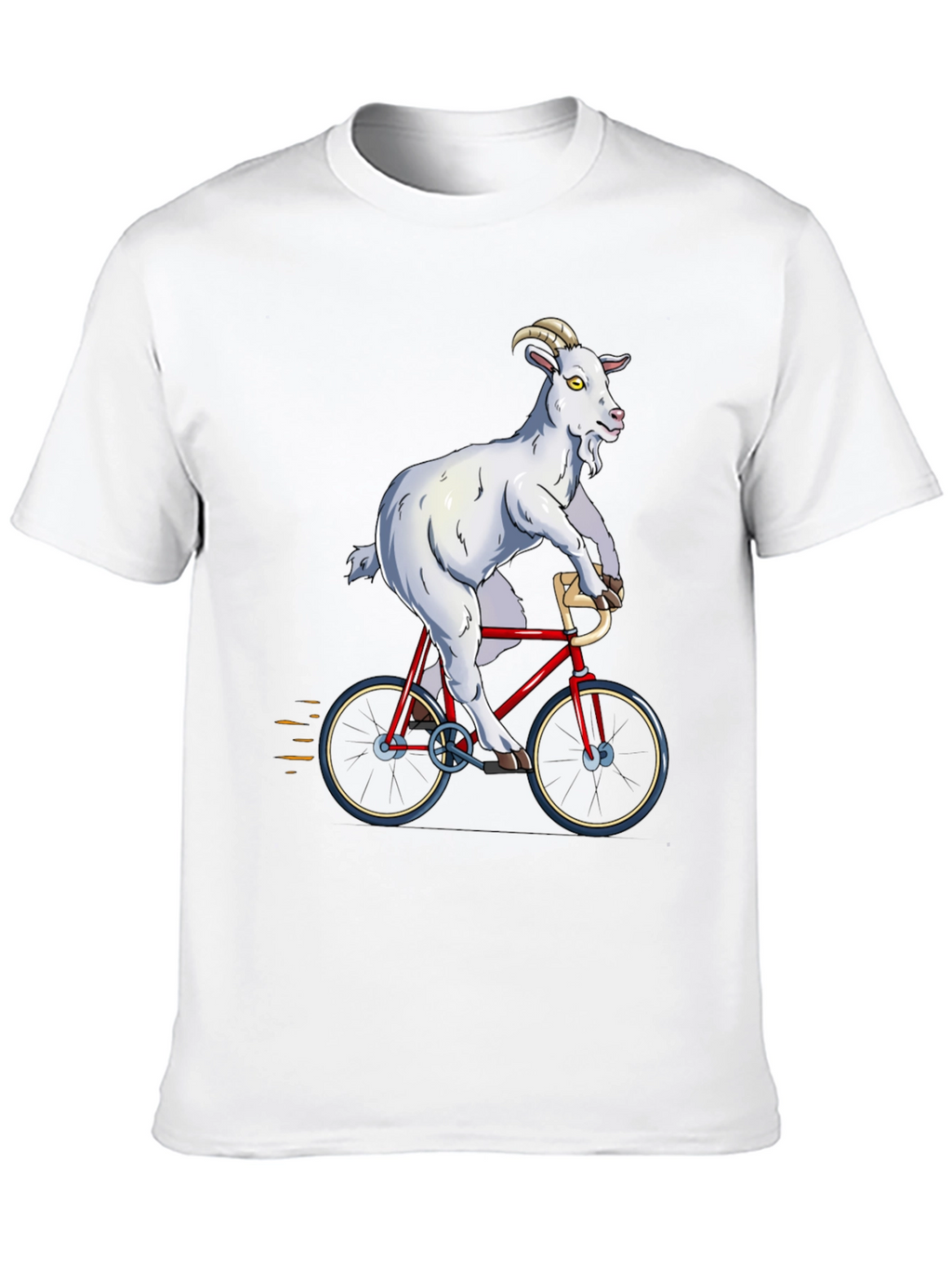 Goat Riding Bicycle Graphic T-Shirt