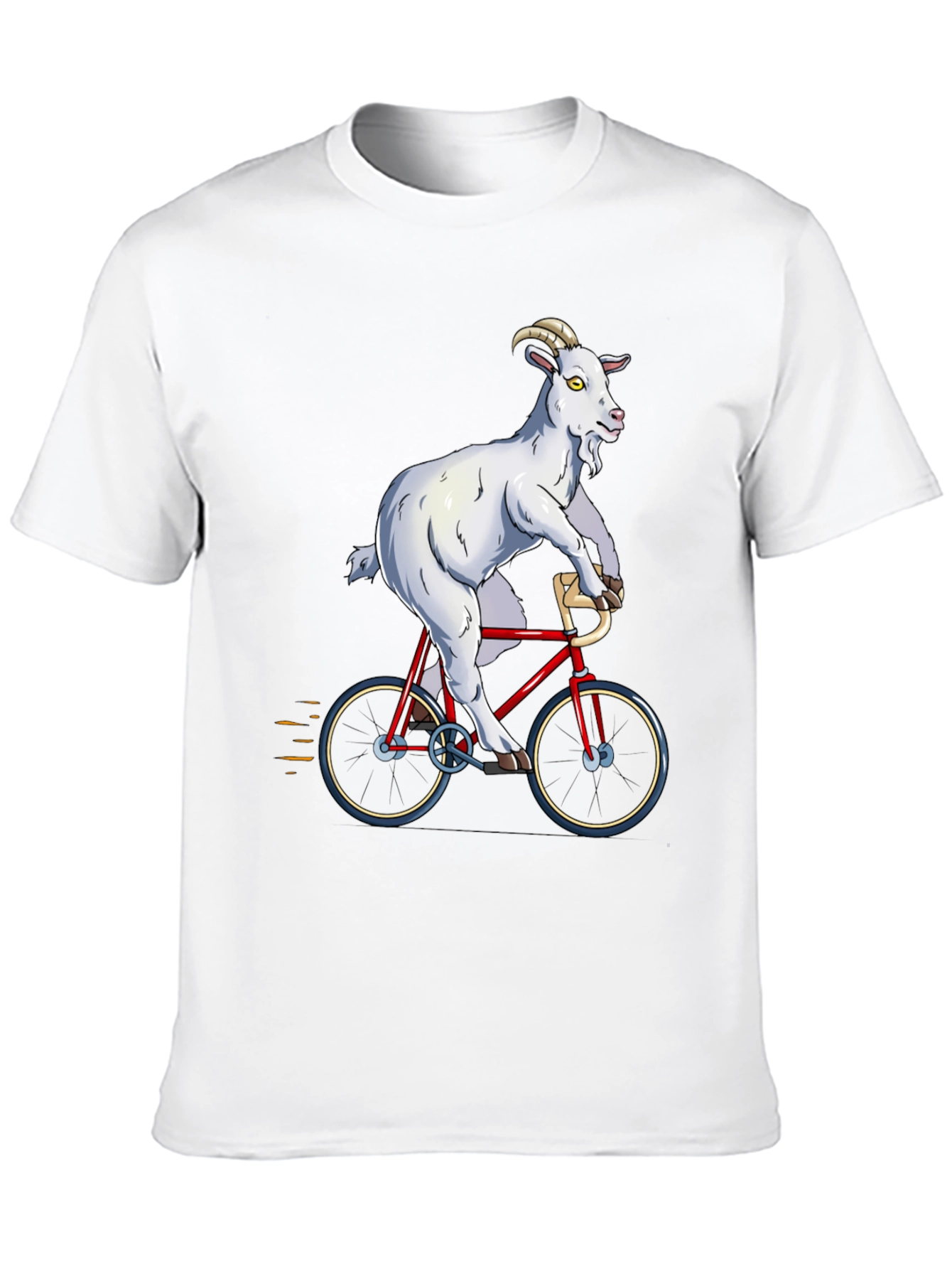Goat Riding Bicycle Graphic T-Shirt