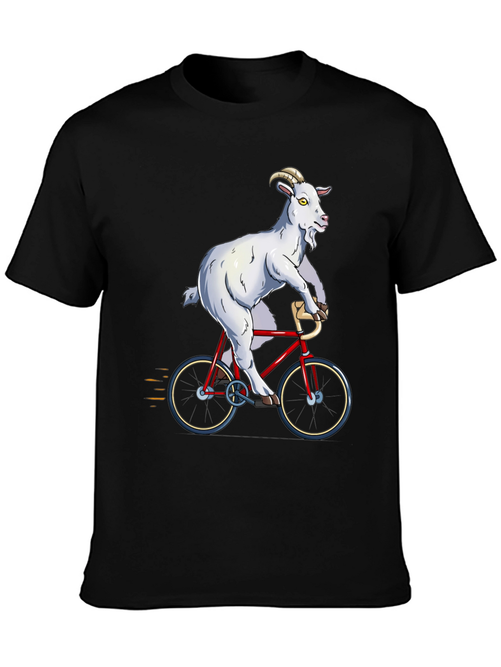 Goat Riding Bicycle Graphic T-Shirt
