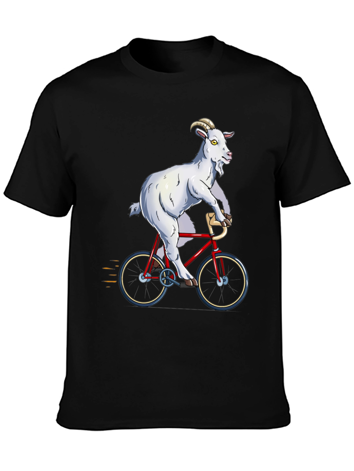 Goat Riding Bicycle Graphic T-Shirt