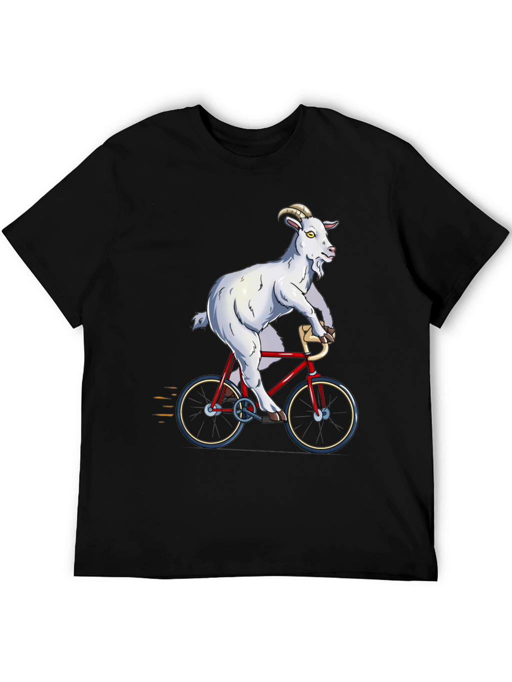 Goat Riding Bicycle Graphic T-Shirt