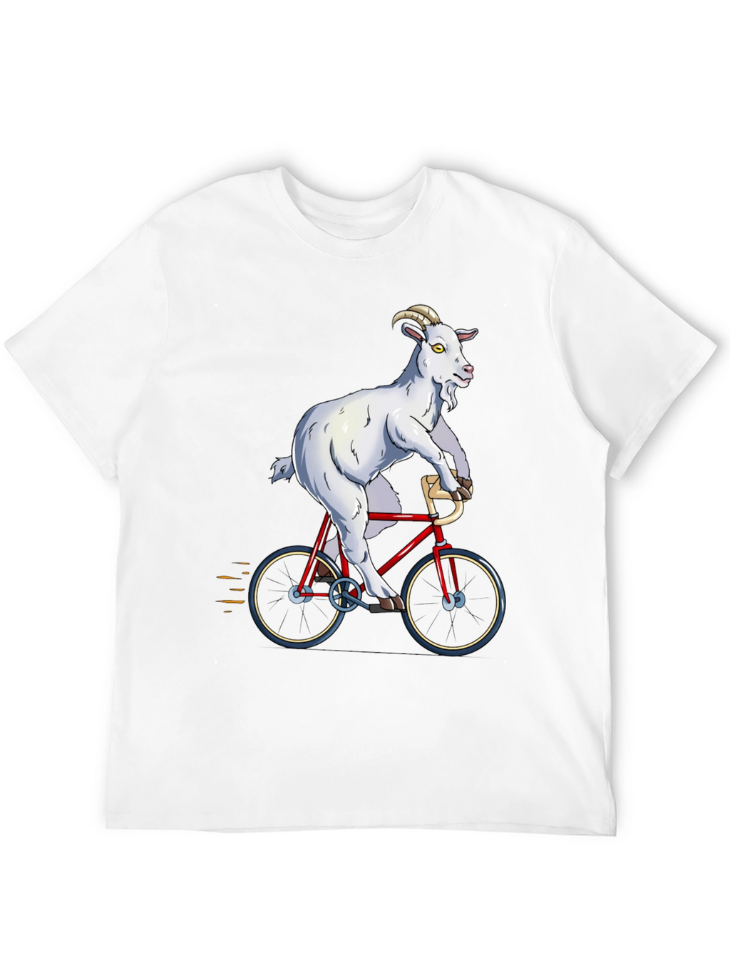 Goat Riding Bicycle Graphic T-Shirt