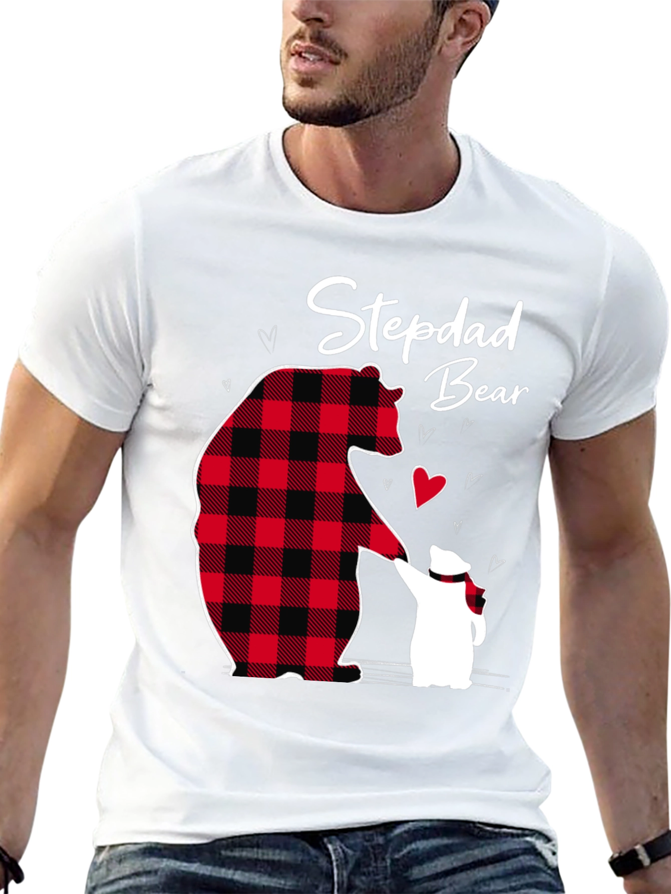 Stepdad Bear Graphic T-Shirt Fathers Day Gift