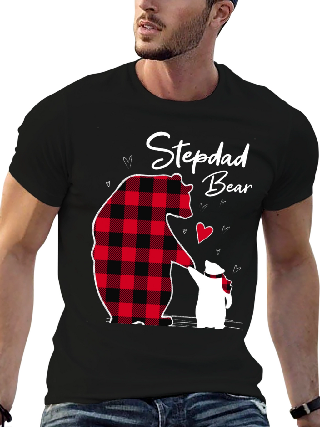 Stepdad Bear Graphic T-Shirt Fathers Day Gift