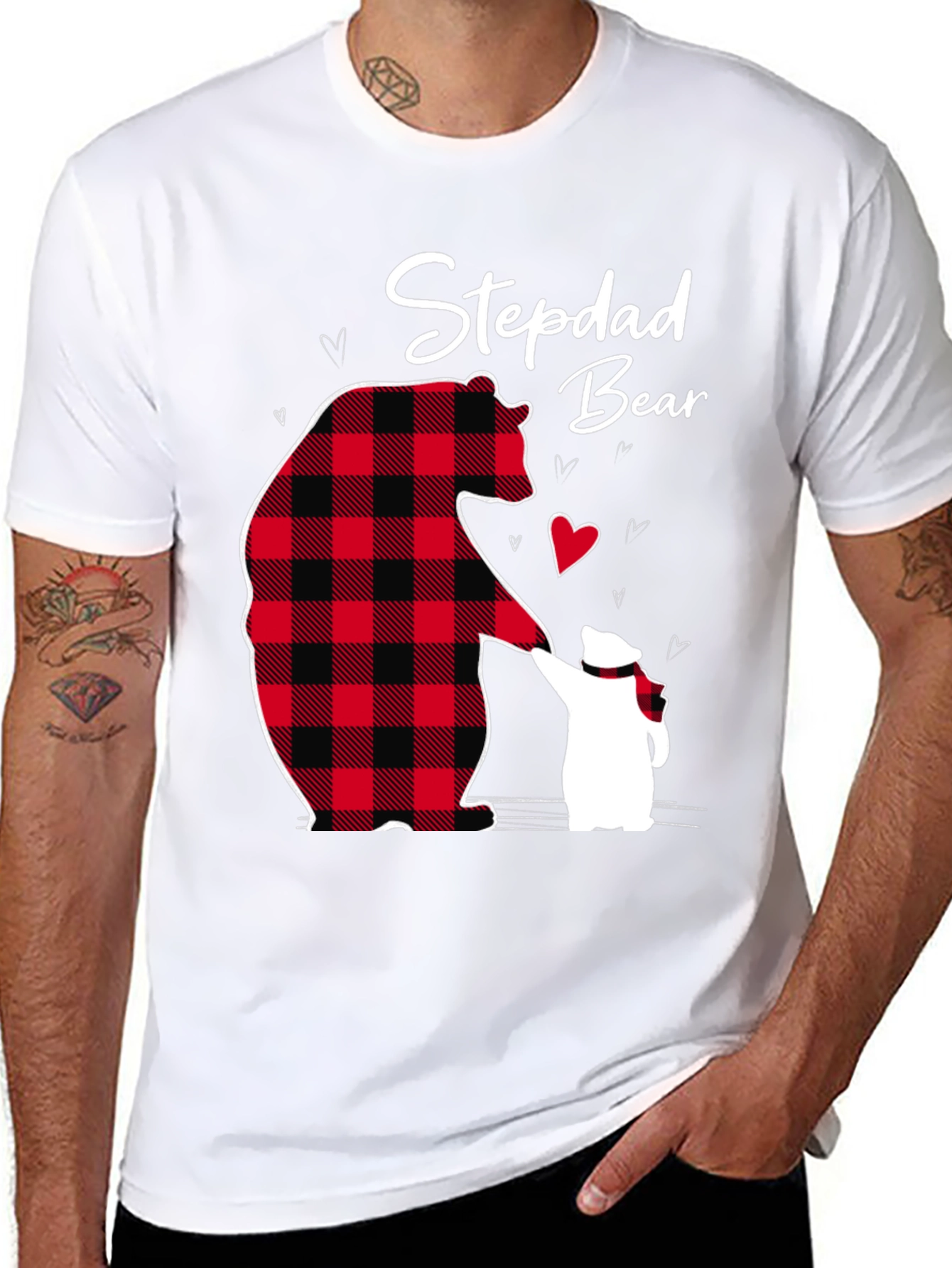 Stepdad Bear Graphic T-Shirt Fathers Day Gift
