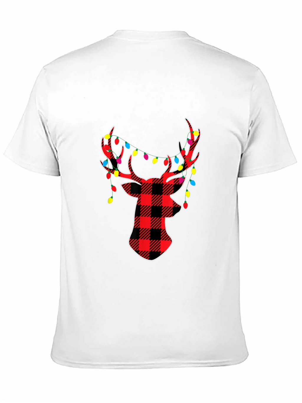Festive Plaid Deer Christmas T-Shirt