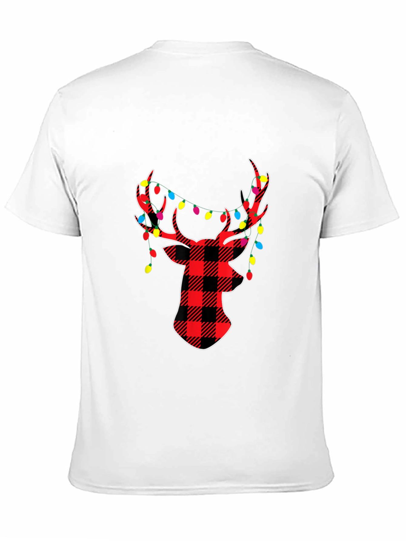 Festive Plaid Deer Christmas T-Shirt
