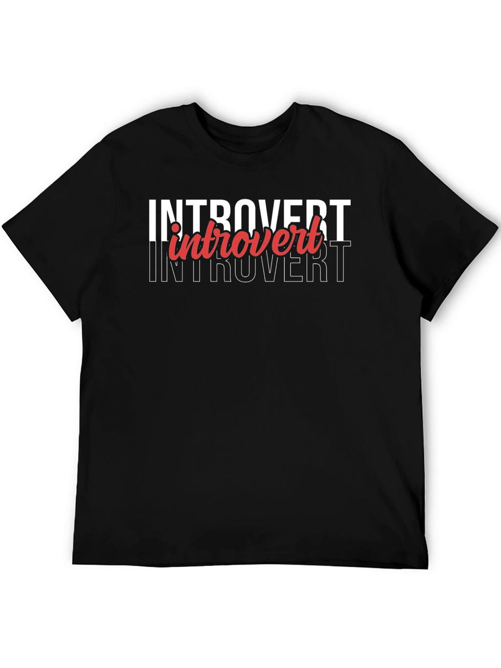 Introvert Graphic T-Shirt - Cool Black Tee