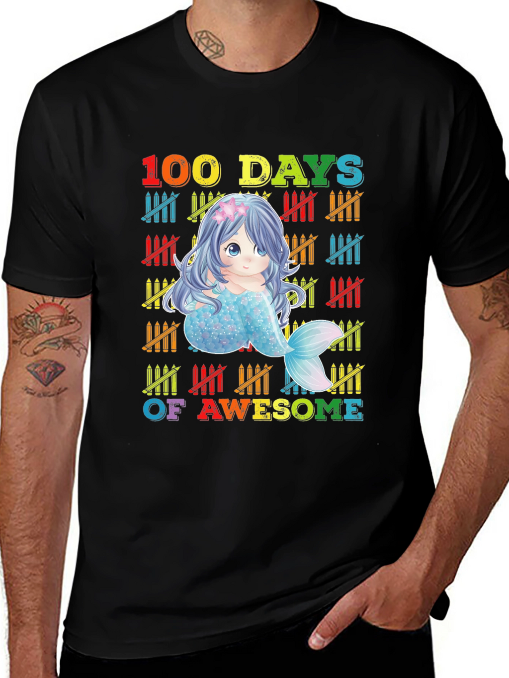 100 Days of Awesome Mermaid Graphic Tee