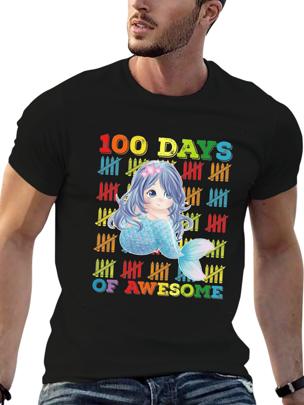100 Days of Awesome Mermaid Graphic Tee