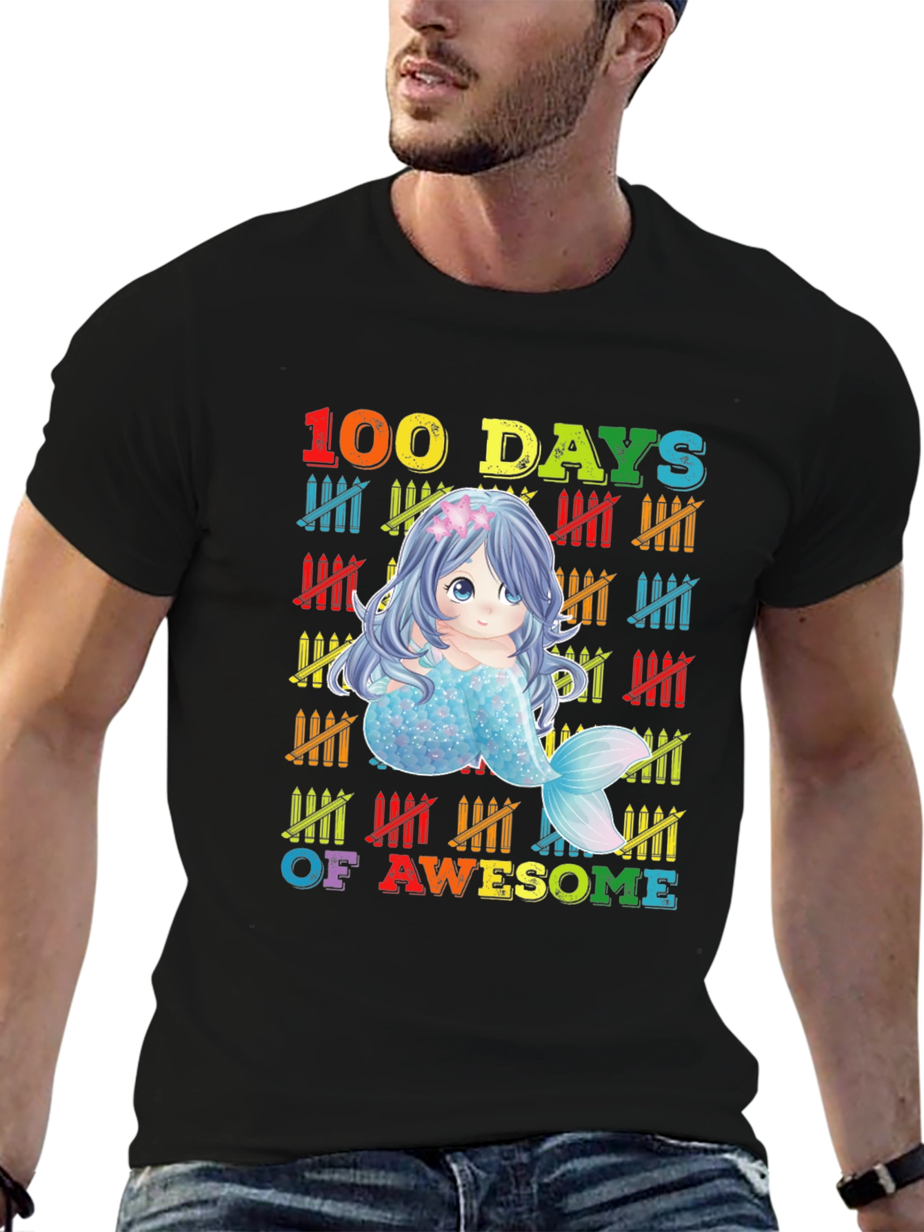 100 Days of Awesome Mermaid Graphic Tee