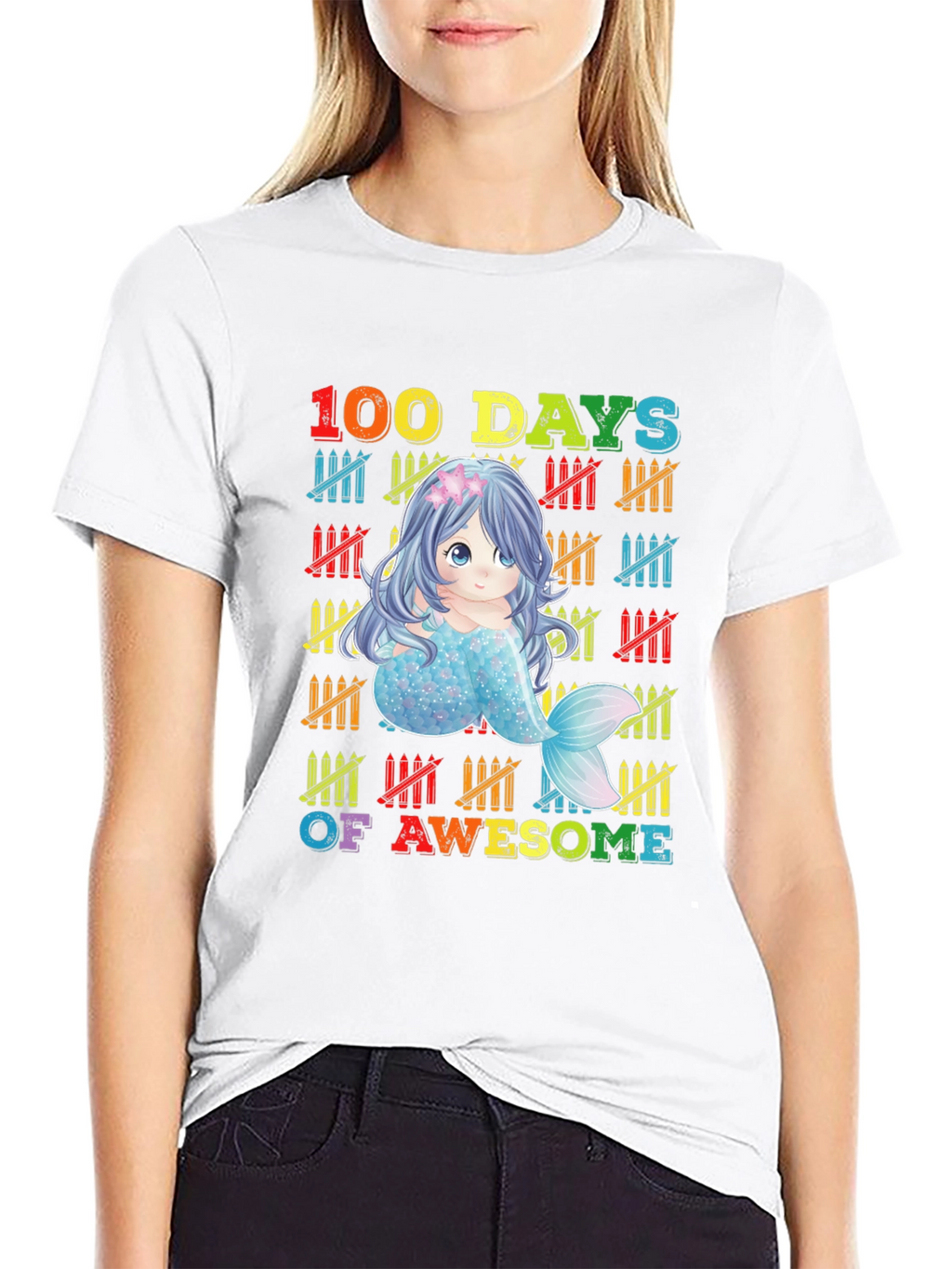 100 Days of Awesome Mermaid Graphic Tee
