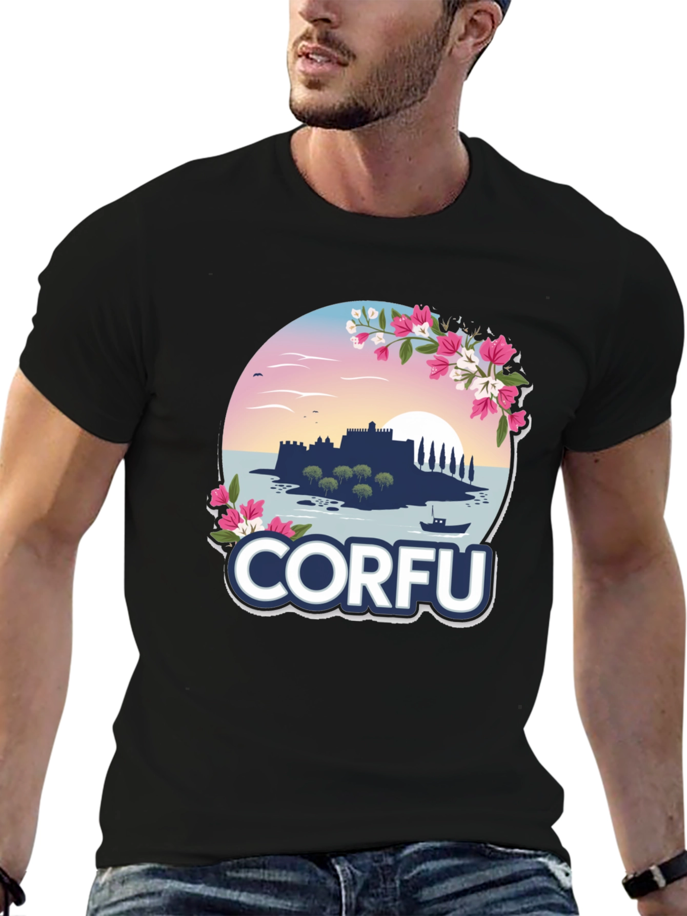 Corfu Island Graphic T-Shirt - Vacation Souvenir Tee