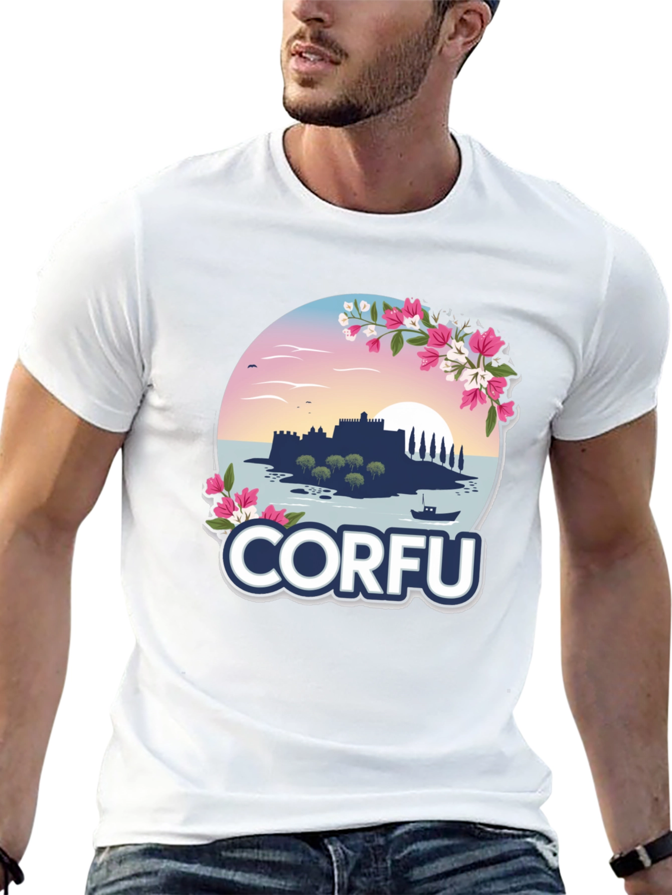 Corfu Island Graphic T-Shirt - Vacation Souvenir Tee