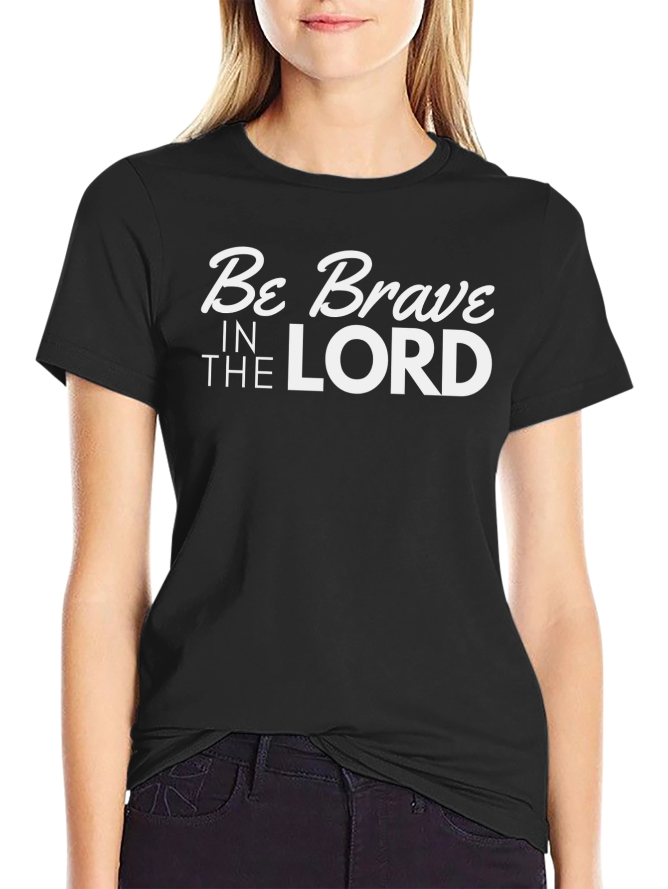 Be Brave in the Lord Black Graphic Tee