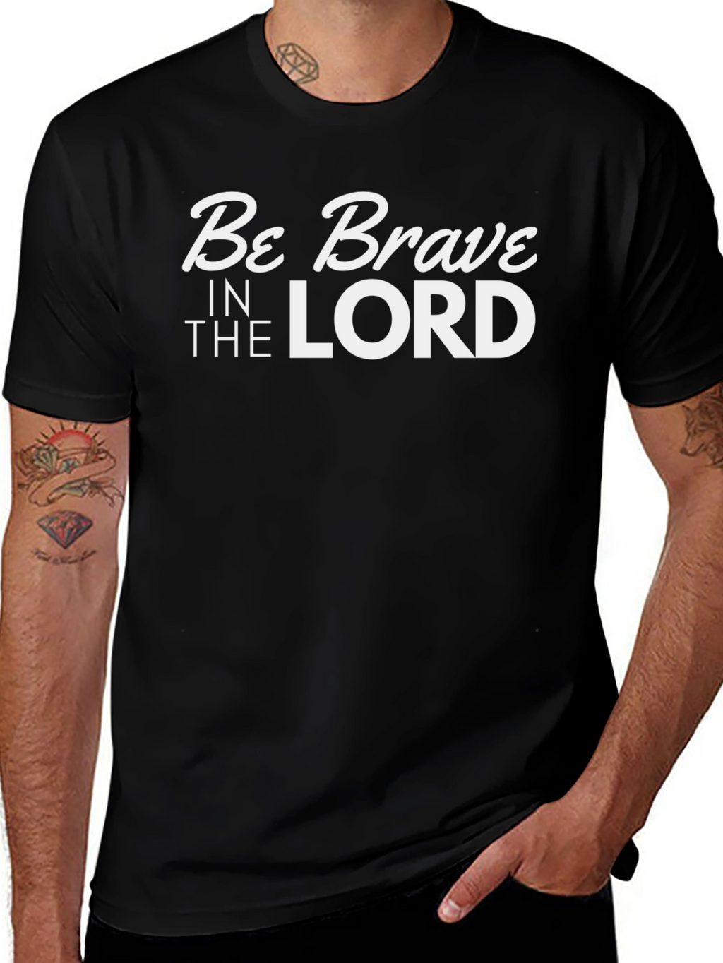 Be Brave in the Lord Black Graphic Tee