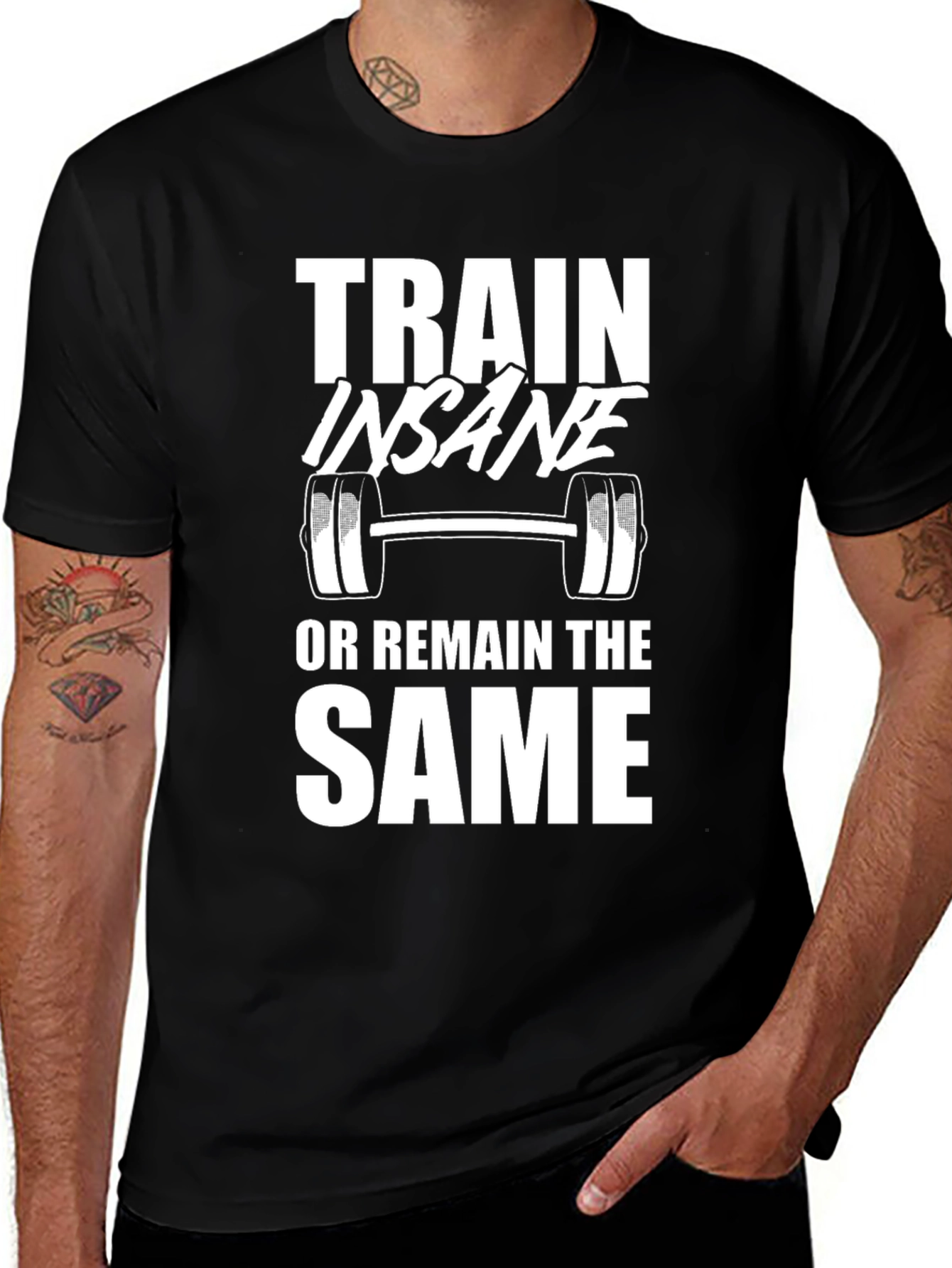Train Insane Graphic T-Shirt - Fitness Motivation Tee