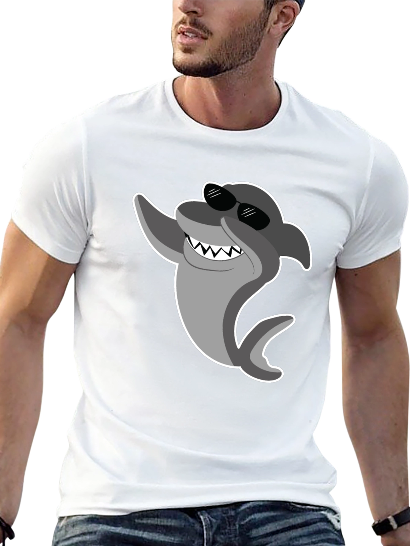 Cool Shark Graphic T-Shirt - Black Cotton Tee