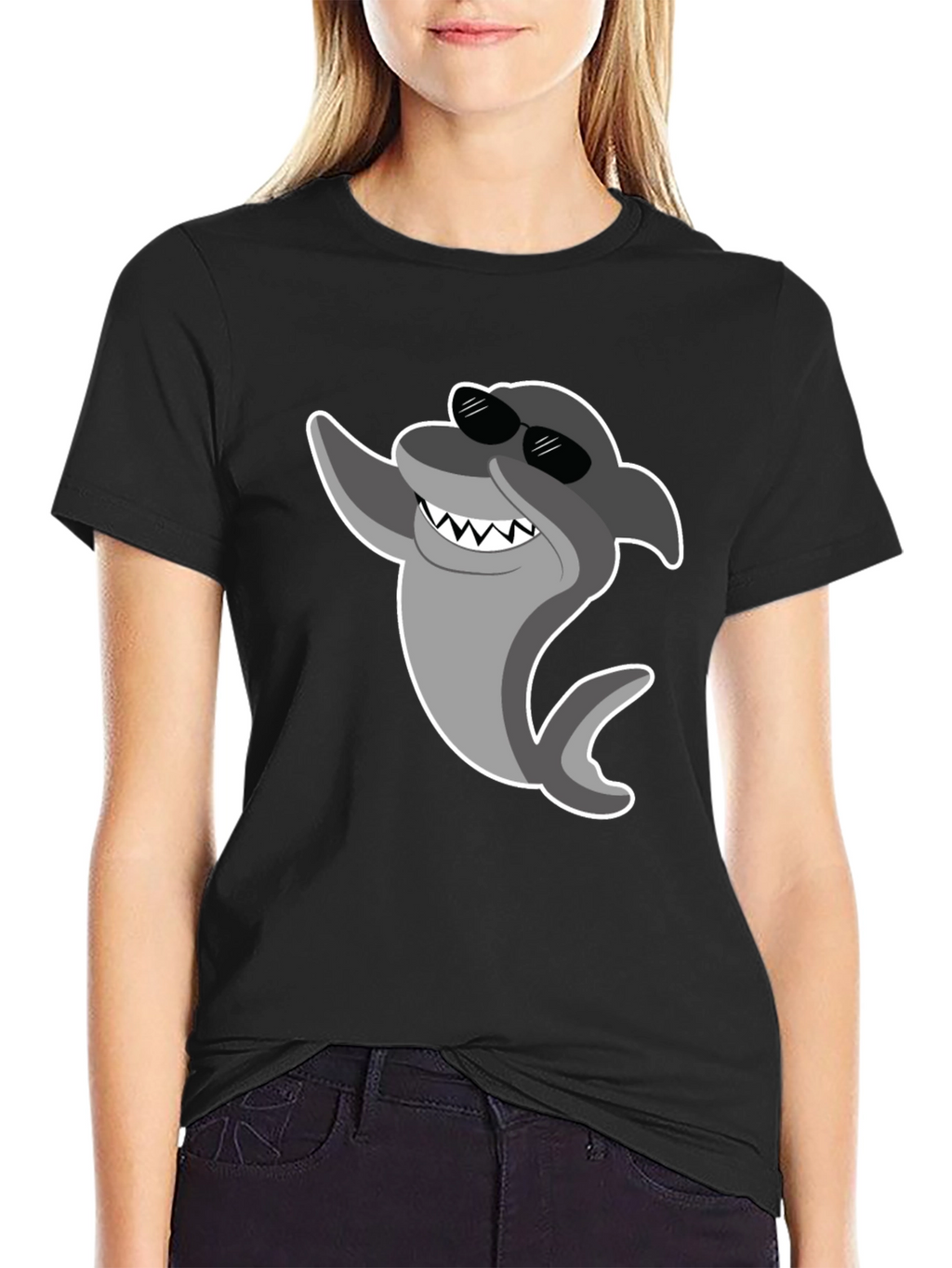 Cool Shark Graphic T-Shirt - Black Cotton Tee