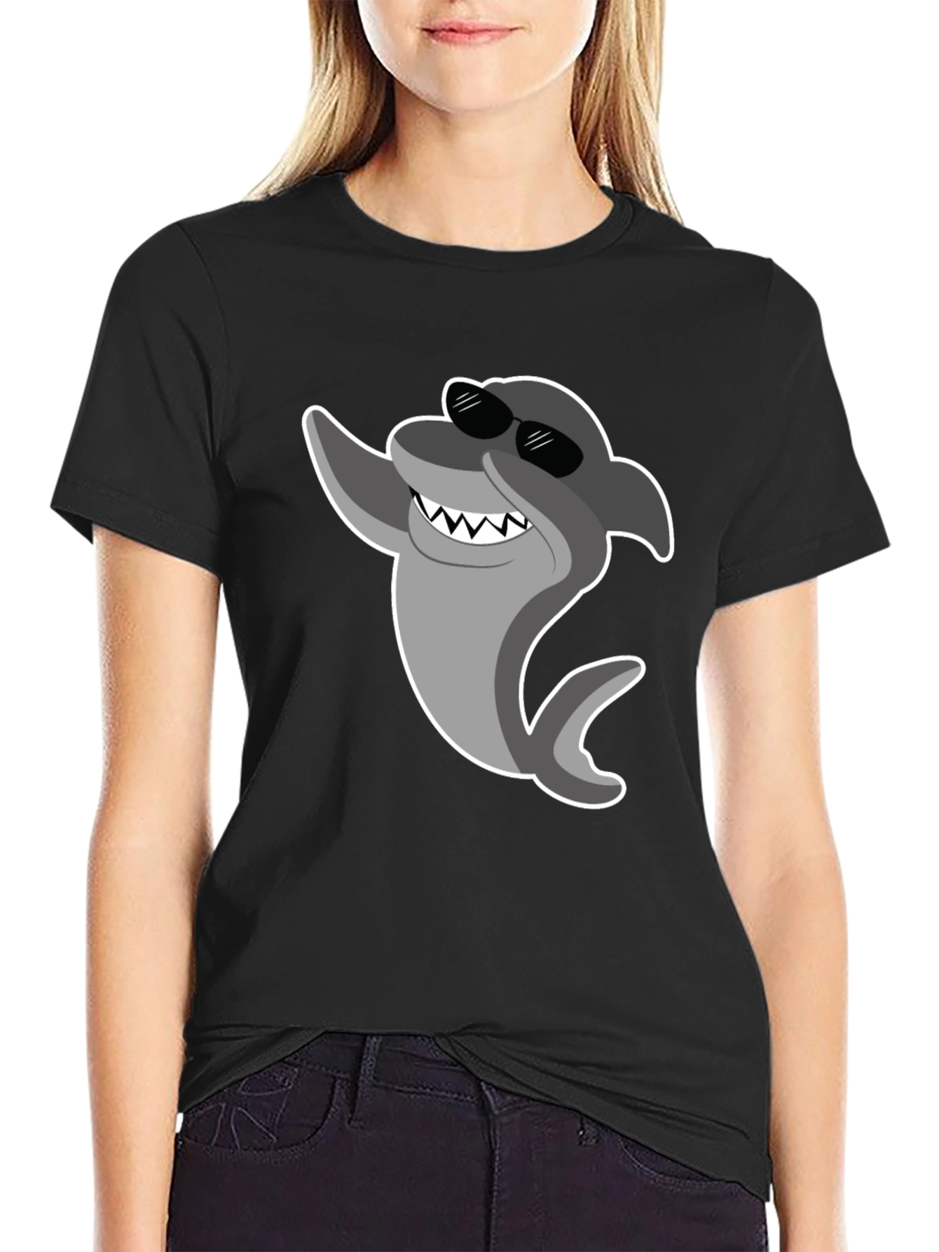 Cool Shark Graphic T-Shirt - Black Cotton Tee
