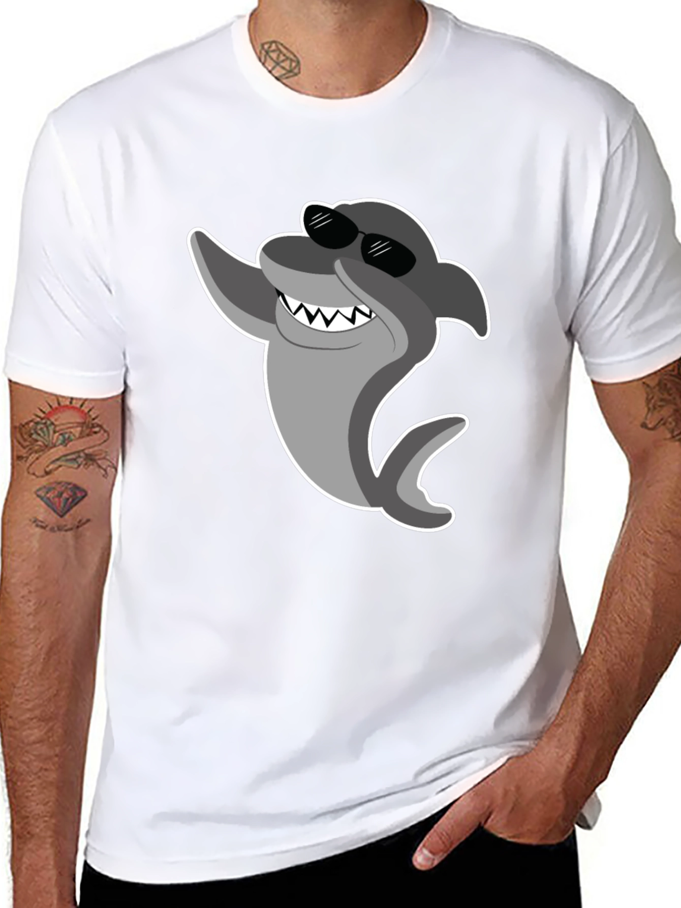 Cool Shark Graphic T-Shirt - Black Cotton Tee