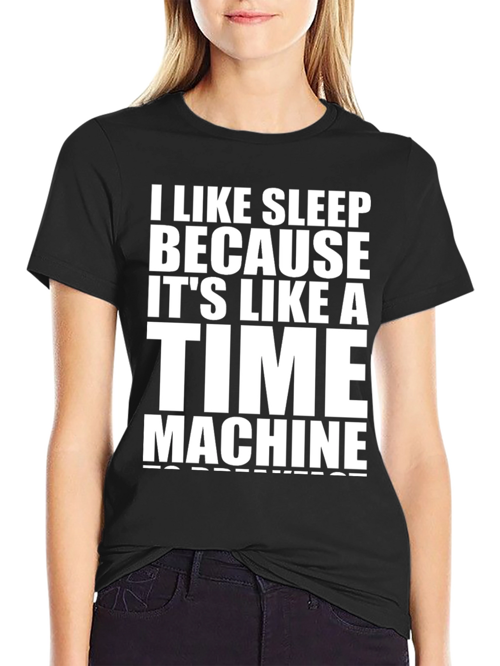 I Like Sleep Time Machine Black Graphic T-Shirt