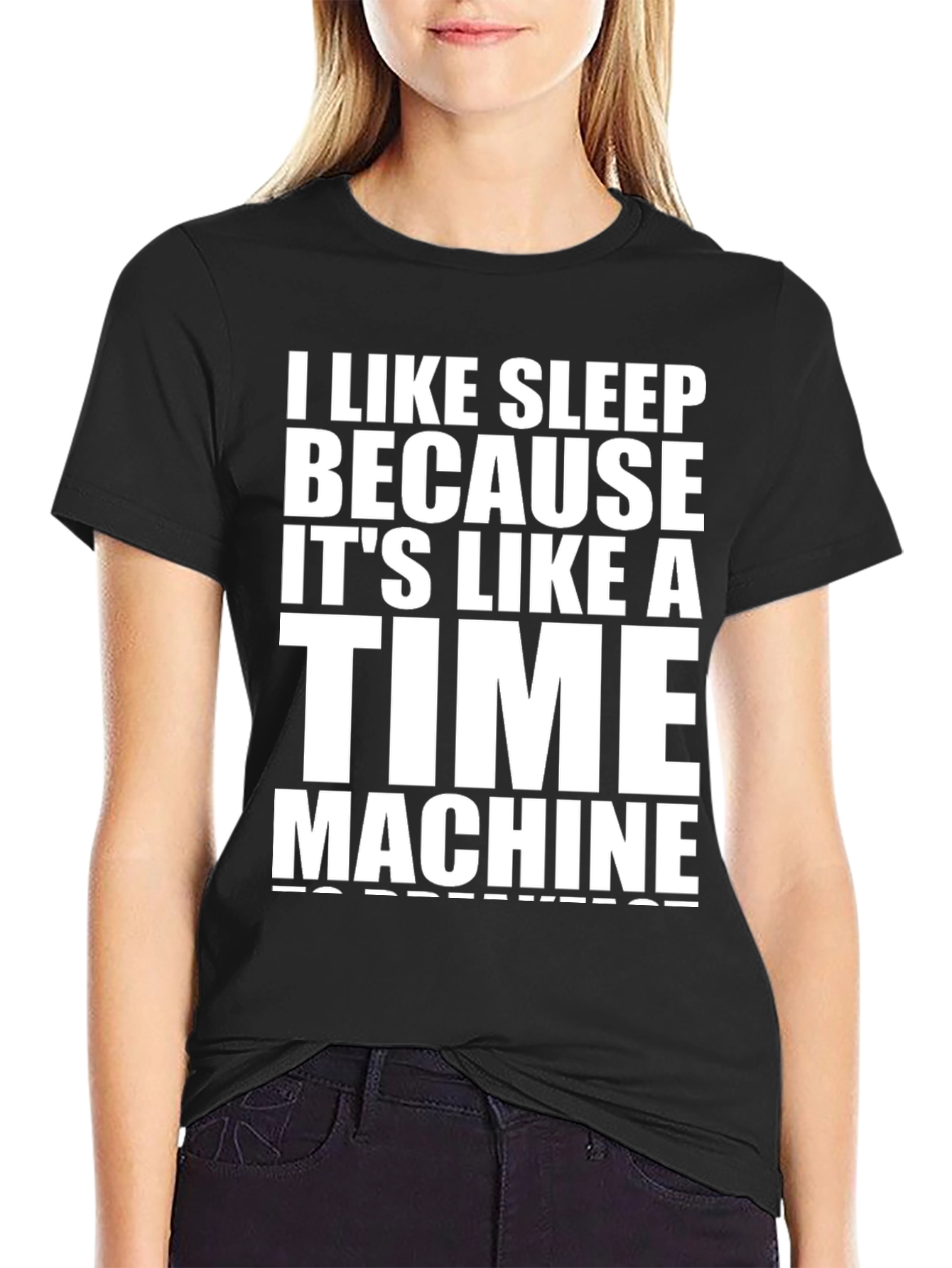 I Like Sleep Time Machine Black Graphic T-Shirt