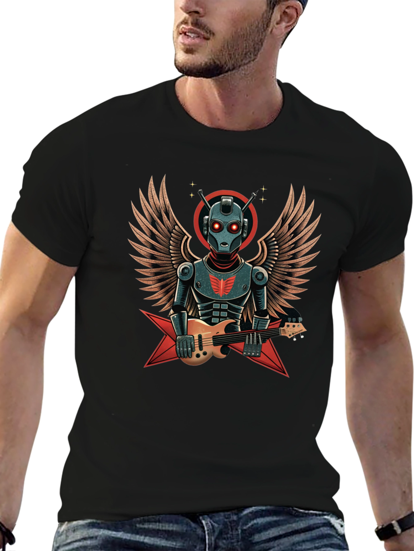 Robot Guitarist Graphic T-Shirt