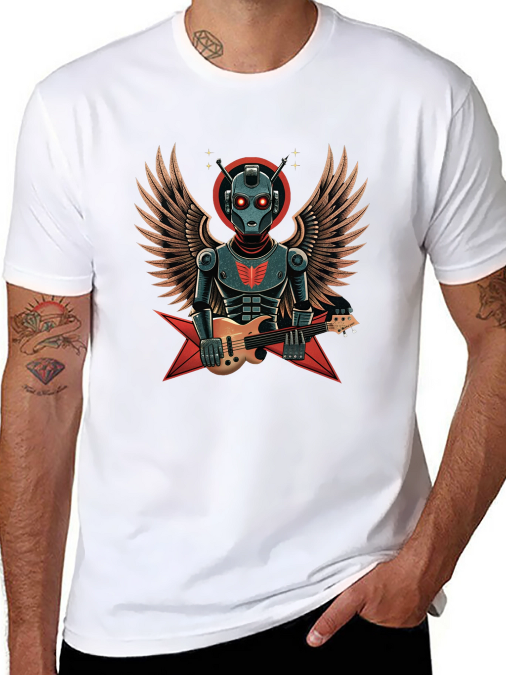 Robot Guitarist Graphic T-Shirt