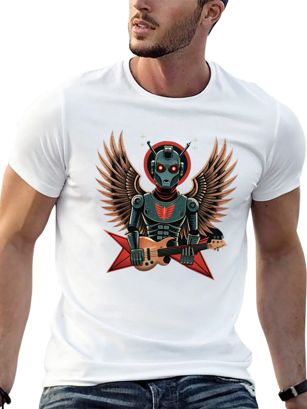 Robot Guitarist Graphic T-Shirt