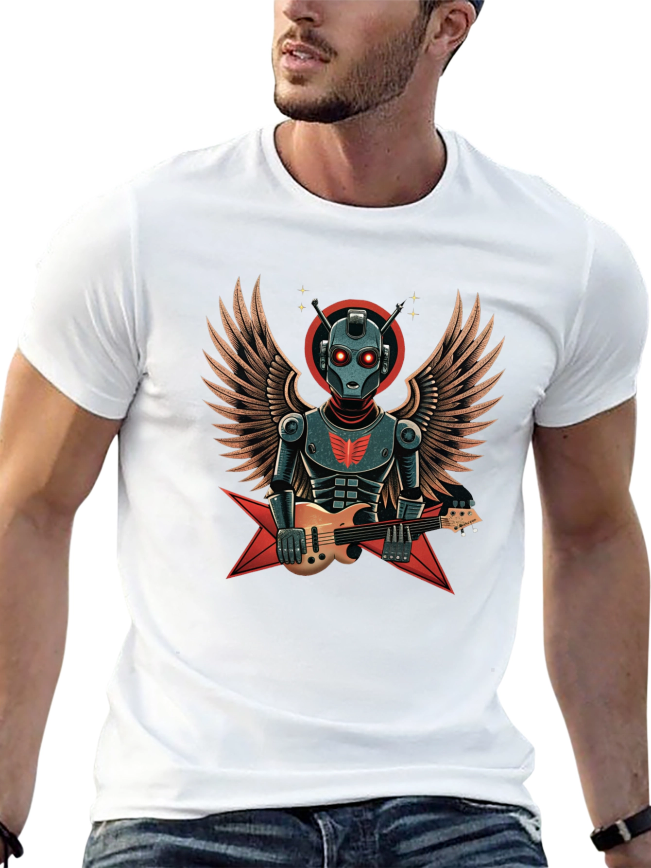 Robot Guitarist Graphic T-Shirt