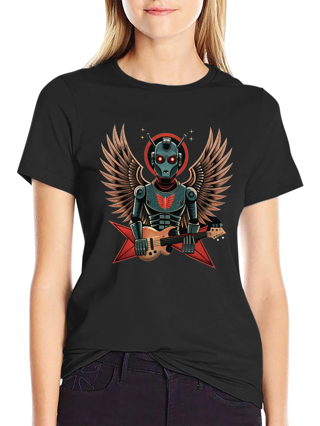 Robot Guitarist Graphic T-Shirt