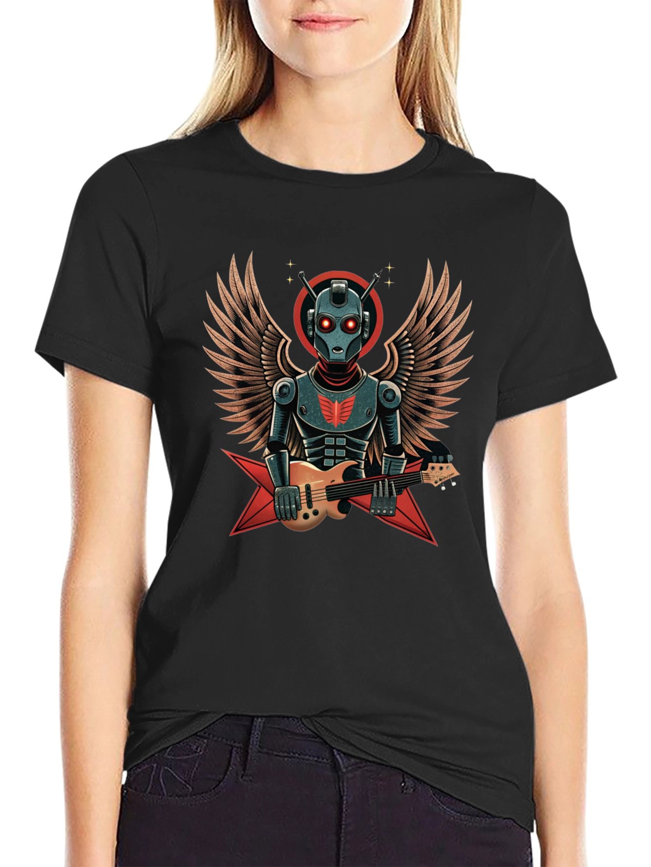 Robot Guitarist Graphic T-Shirt