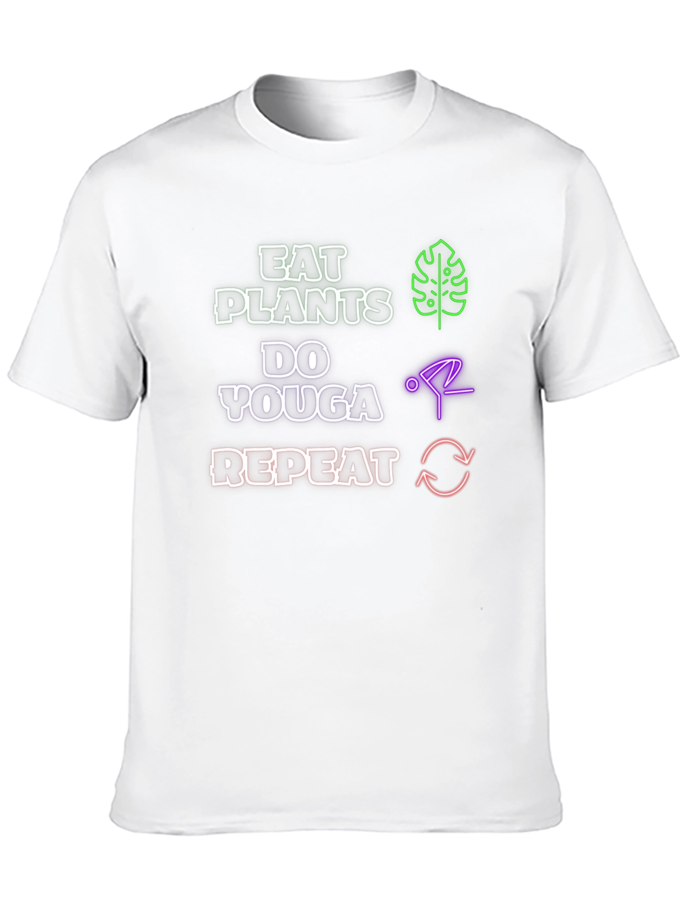 Eat Plants Do Youga Repeat Black T-Shirt
