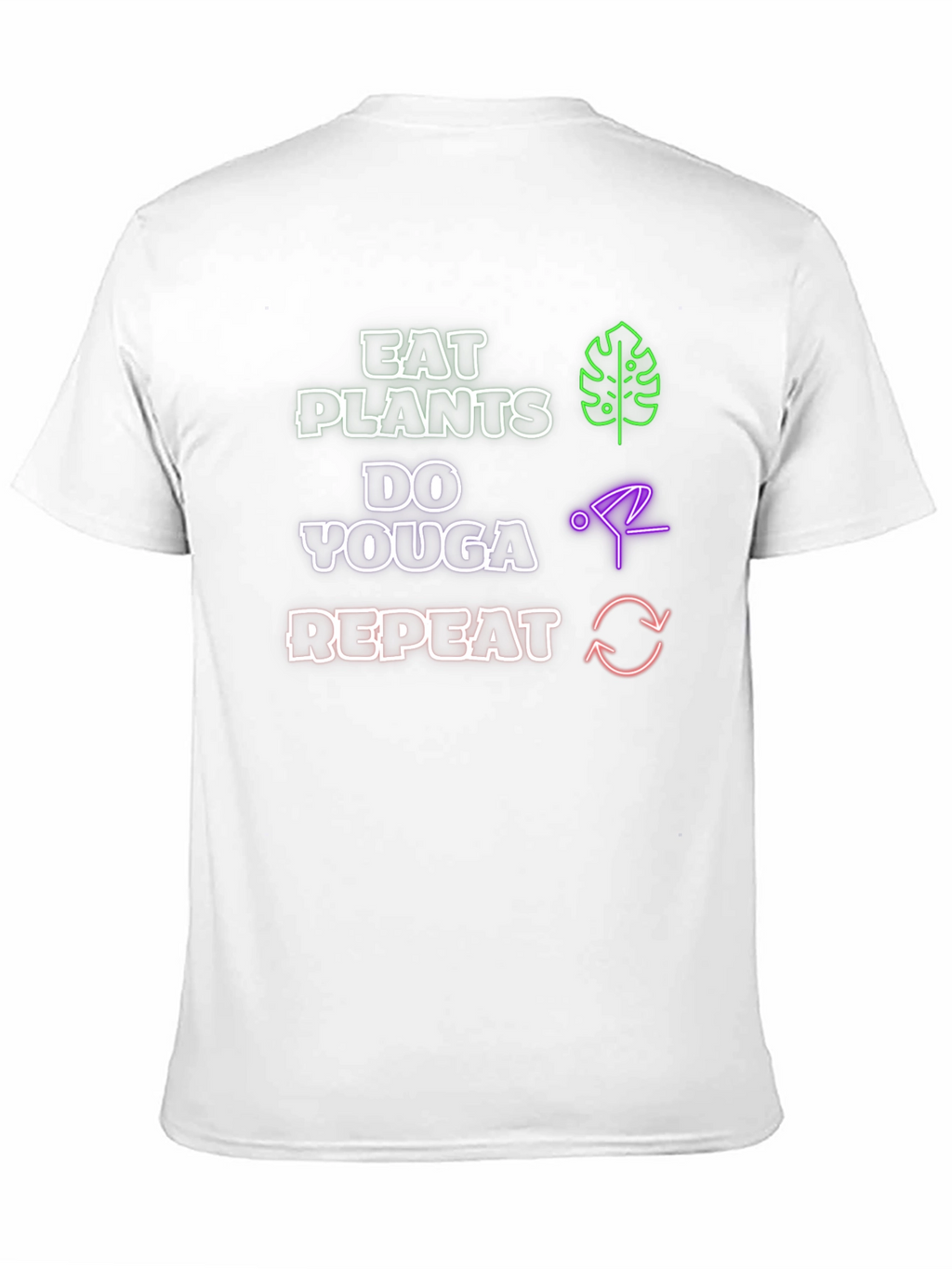 Eat Plants Do Youga Repeat Black T-Shirt