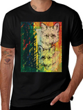 Fox Graphic Print Black T-Shirt
